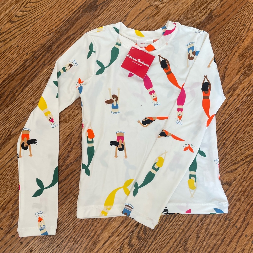 Hanna Andersson girls rash guard, Girls size 140 (10), NWT